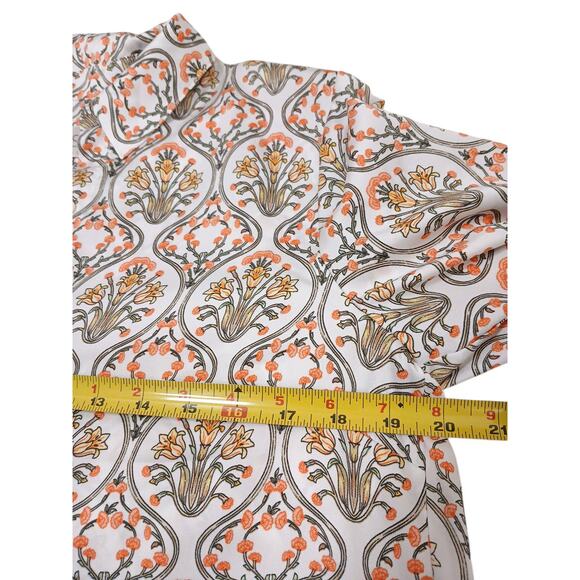 LOFT Satin Tuilerie Midi Shirtdress Sz 4 Floral Geo Paisely Minimalist Luxe $110 - Picture 7 of 11